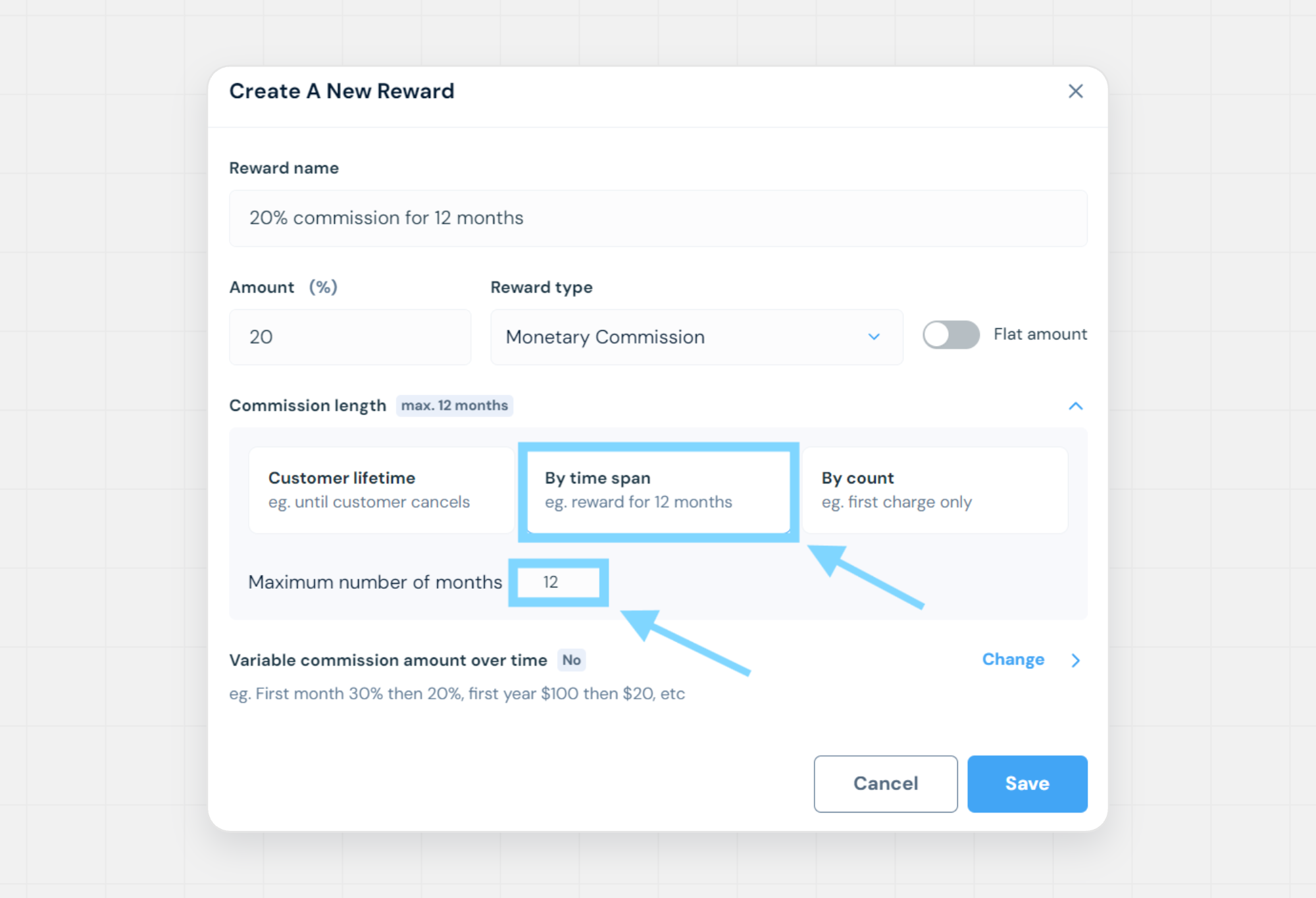FirstPromoter reward builder